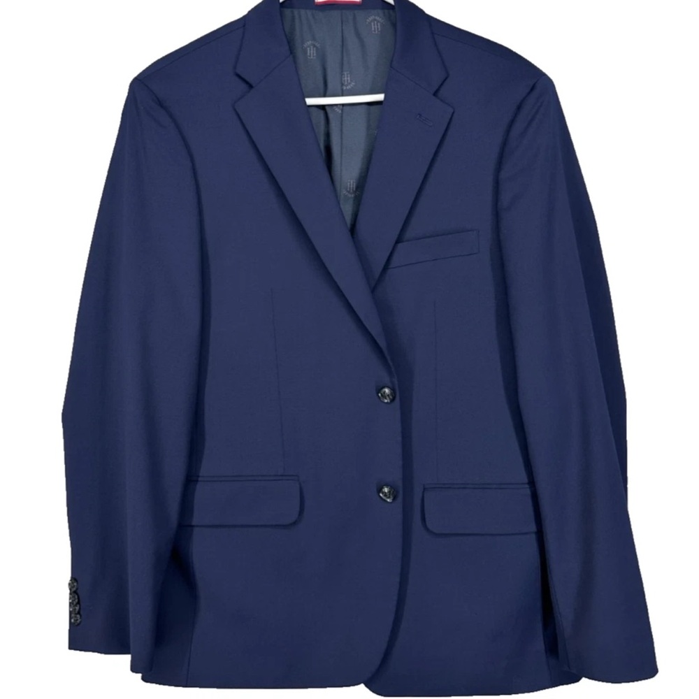 Tommy Hilfiger Men's Modern Fit TH Flex Suit Jacket 44R Navy Blue
